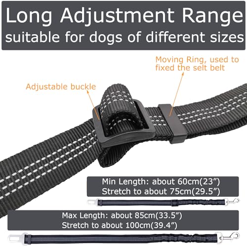 2 Dog Seatbelt Seat Belt Car Harness Leash Travel Accessories Bungee Anti Shock Pet Cat Adjustable Lead Clip Safety Seats Belts Black - view 3