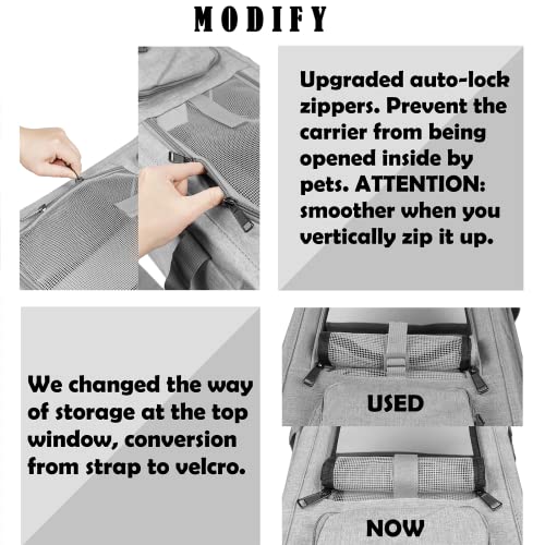 Pet Carrier for Large Cats up to 20lbs Soft-Sided Privacy Protection - view 3
