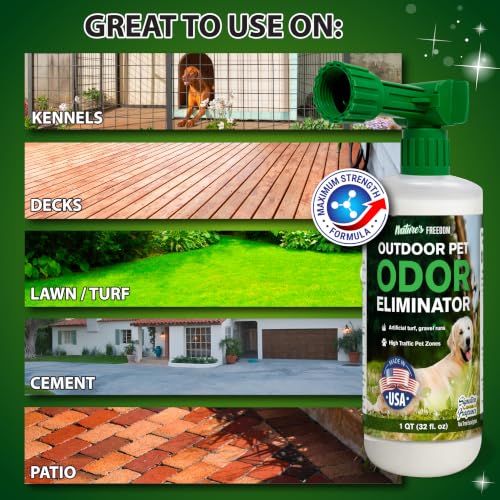 Outdoor Pet Odor Eliminator with Hose-End Sprayer – Quart Enzyme Cleaner for Dog & Cat Urine, Grass, Patios, Kennels & Decks - view 3