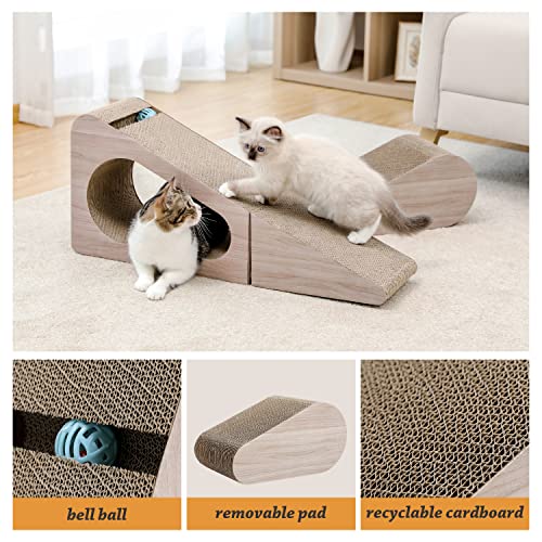 28.3" Cardboard Cat Scratcher Triangle 2 in 1 Cat Scratching Ramp - view 4