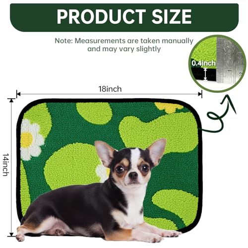 Reusable Puppy Pads for Small Dogs, Washable Pee Pads with Non-Slip, Absorbent Leakproof Mat for Crates, Playpens, Pet Beds & Whelping, Indoor Potty Training Grass Green, 14"x18", 2 Pack - view 3