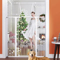 71" Extra Tall Cat Gate for Doorway – 30"-49.27" Extra Wide Pet Gate with Adjustable Cat Door Wide,Auto Close, Pressure Mounted, Pet Gate for Cats & Small Dogs, Hallway, Stairs, Kitchen