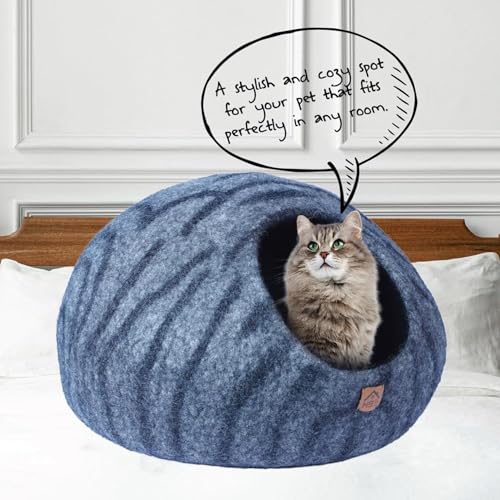 Wool Cat Cave, Merino Cat Bed and Pet House, Cozy Kitten Nest, Indoor - view 5