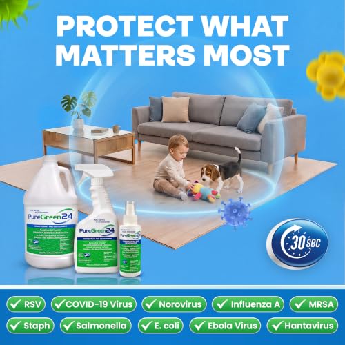 PureGreen24 Disinfectant Spray - Kills COVID-19 Norovirus RSV - 4-32oz - view 2