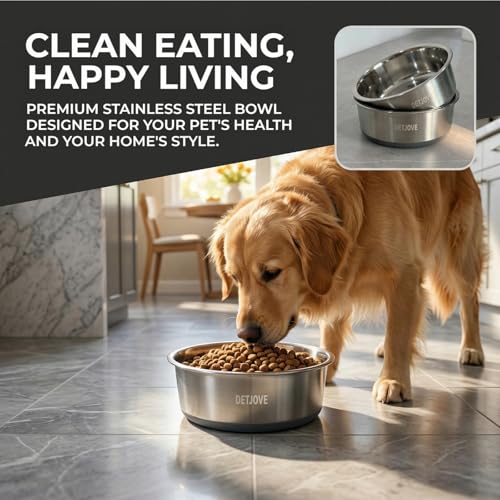 Non-Slip Stainless Steel Dog Bowls, 95 oz / 11.7 Cup, 2 Pack - view 6
