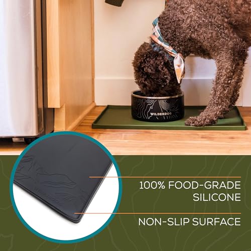 Silicone Pet Placemat Made with 100% Food-Grade Silicone Cone, BPA, PVC, and Phthalate-Free. Non-tocix, Dishwasher Safe Feeding mat for Bowls with Spill Catcher and Raised Mountain Logo - view 5