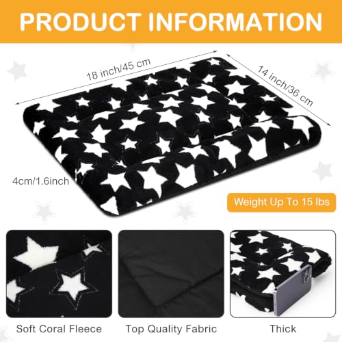 4 Pcs Dog Crate Pads Soft Warm, 18 x 14", Star, Black - view 2