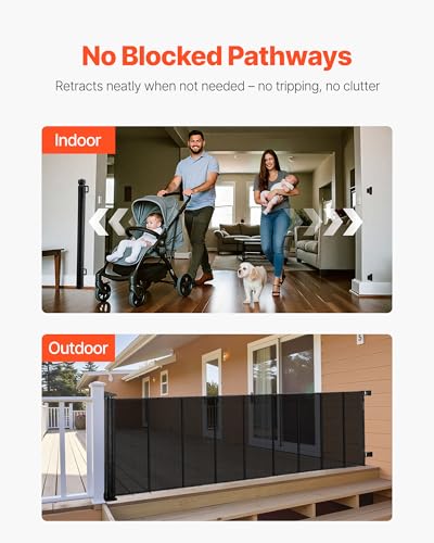 Retractable Baby Gate, Extra Wide Extension to 202.7 in, 39 in Tall - view 6