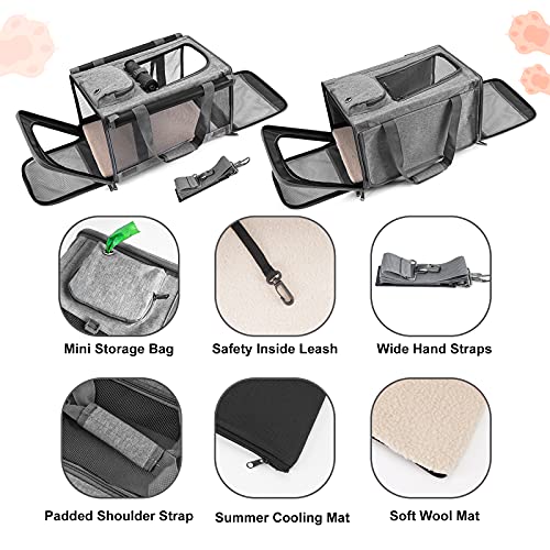 Pet Carrier for Large Cats up to 20lbs Soft-Sided Privacy Protection - view 4