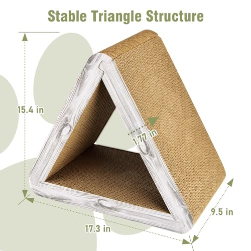 Foldable Cat Scratching Board Triangle Scratcher Cardboard Cat Scratch Pad 6 Usable Sides Cats Scratcher for Indoor Cats Scratching Post - view 2