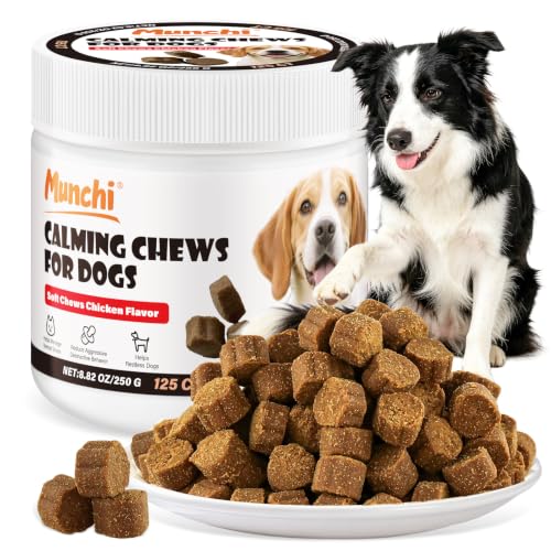 Dog Calming Chews Anxiety Relief Treats, Relieve Separation Anxiety Thunder Noise Barking Stress (230G)