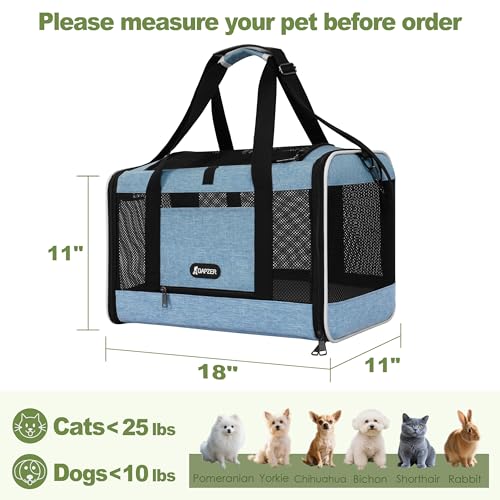 Cat Carrier 18 x 11 x 11 Top Loading Soft Pet Travel Bag Over 15lbs - view 2