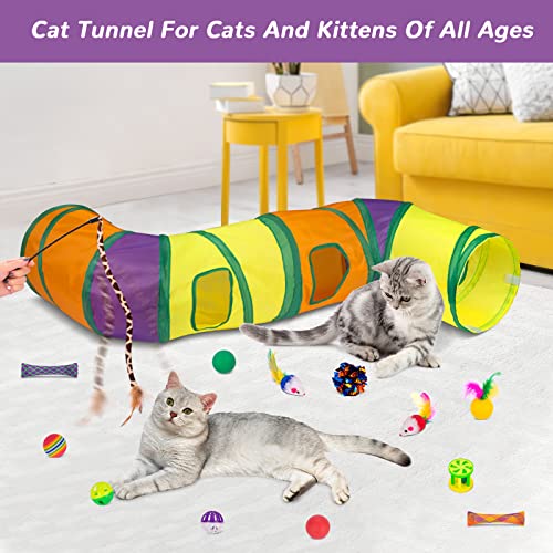 Cat Toys Set 33Pcs, Collapsible Play Tunnels for Indoor Cats - view 4