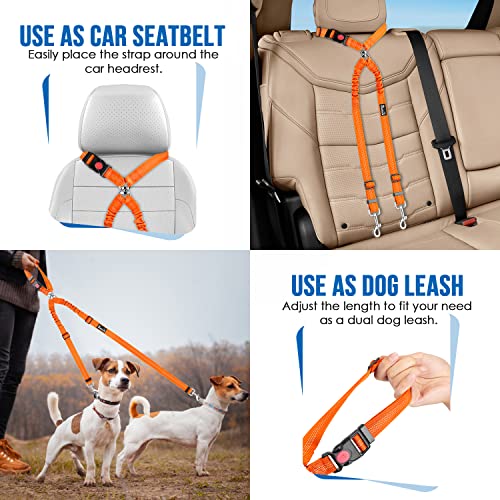 Double Dog Car Seat Belt, No Tangle Headrest Restraint - view 5