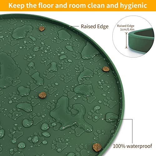 Dog Food Mat Spill-Proof Silicone Dog Bowl Mat Raised Edge Pet Placemat - view 5
