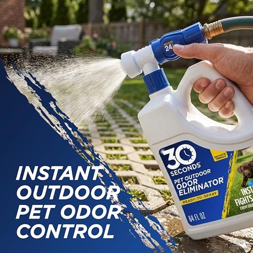 Outdoor Odor Eliminator for Pets, Dogs, For Grass, Turf, Lawns, Kennels & Dog runs, Enzyme Cleaner Hose Sprayer with Concentrate Refill (2 Pack - 64 Oz Hose End Sprayer) - view 3