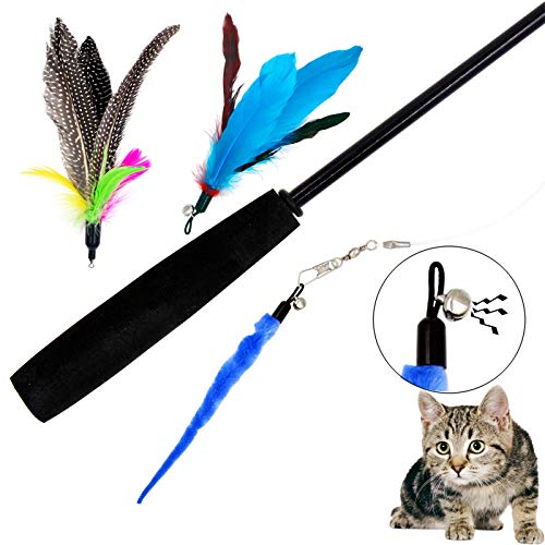 Cat Feather Toys Refills, 10 Pieces Worms Feathers Refills, Cat Wand Replacement Feathers Toy for Indoor Cats - view 6