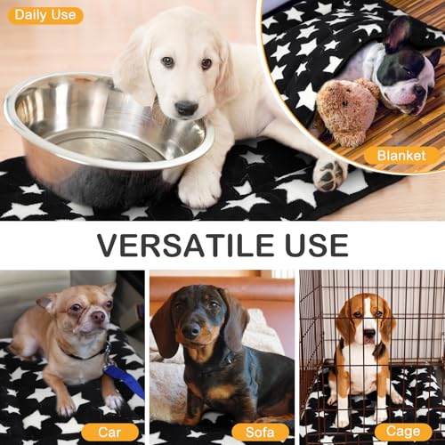 4 Pcs Dog Crate Pads Soft Warm, 18 x 14", Star, Black - view 6