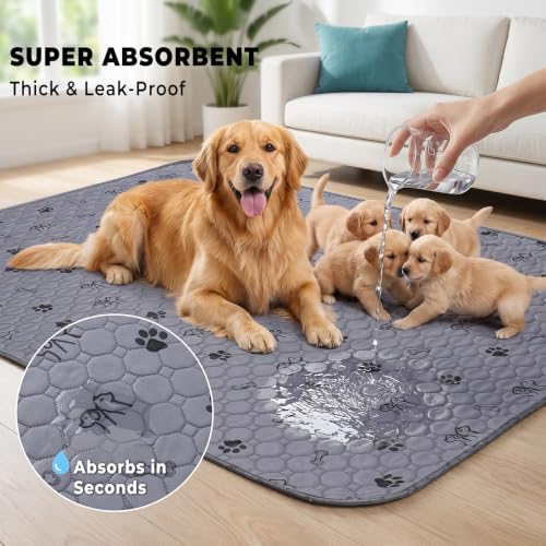 4 Pack Washable Pee Pads for Dogs, Waterproof Reusable Puppy Pads - view 2
