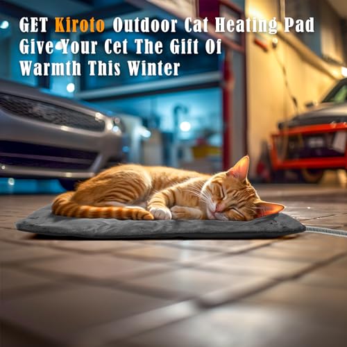 Outdoor Pet Heating Pad for Cat Dog, Heated Mat with Waterproof Cover and Automatic Temperature Control, Suitable for Cat Houses, Dog Houses, Small Beds, Porches, 20'' x 16'',Gray - view 6