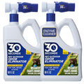 Outdoor Odor Eliminator for Pets, Dogs, For Grass, Turf, Lawns, Kennels & Dog runs, Enzyme Cleaner Hose Sprayer with Concentrate Refill (2 Pack - 64 Oz Hose End Sprayer)