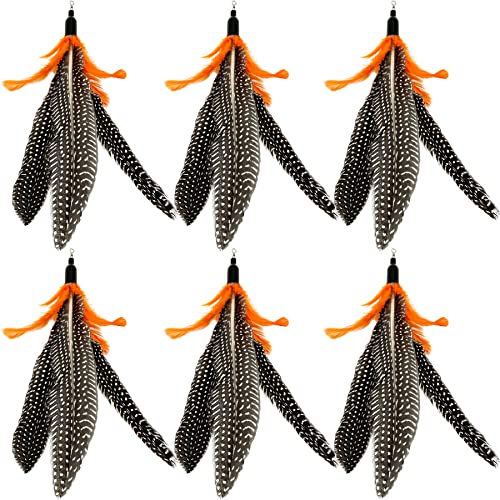 Cat Feather Toys Refill, 6 Pieces Cat Wand Attachments Da Bird Feathers Toy for Indoor Cats