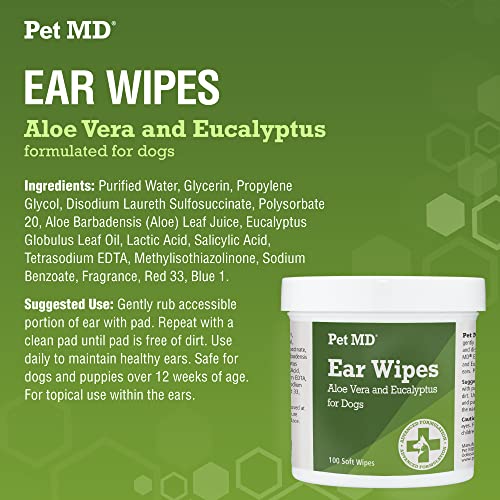 Dog Ear Cleaning Wipes with Aloe and Eucalyptus + Veterinary Tris Flush Cat & Dog Ear Cleaner - view 5