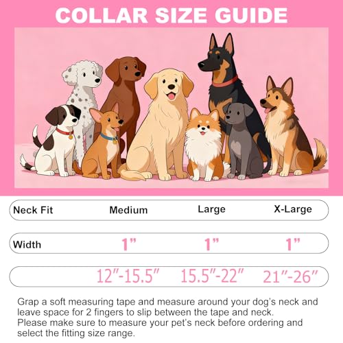 Reflective Dog Collar for Medium Dogs-Purple Floral Collar with Padded-M - view 4