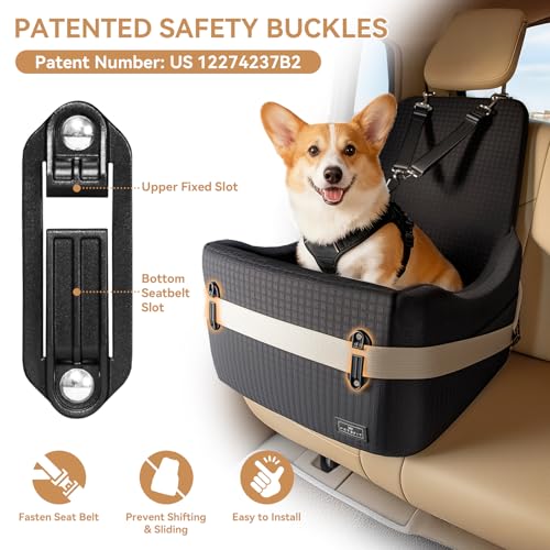 Dog Car Seat with Patented Safety System, 5" Elevated Cushion - view 2