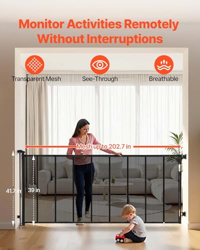 Retractable Baby Gate, Extra Wide Extension to 202.7 in, 39 in Tall - view 4