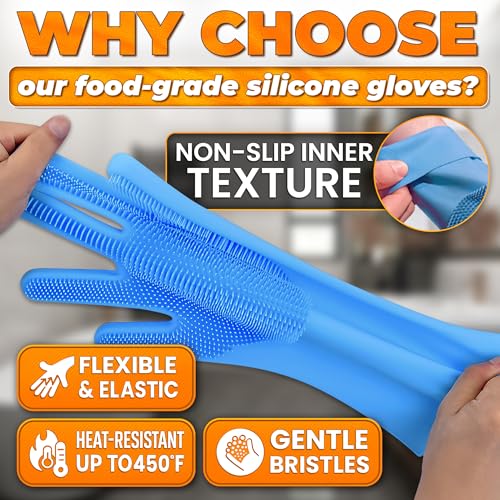 2-in-1 Cat and Dog Washing Gloves with 3000 Soft Bristles (Blue) - view 3