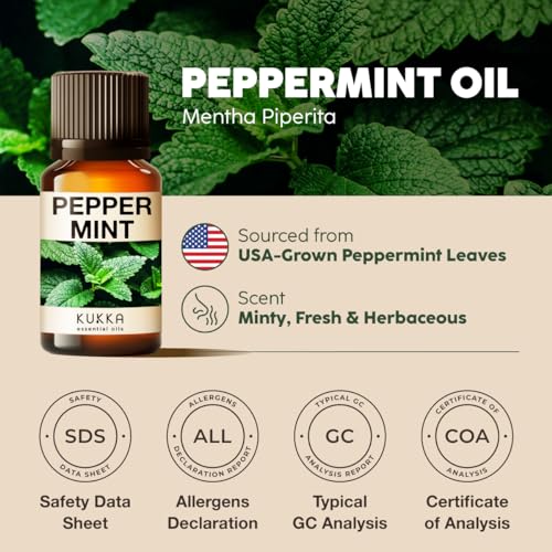 Kukka 100% Pure Peppermint Essential Oil for Skin, Diffuser, 0.34 Fl Oz - view 6