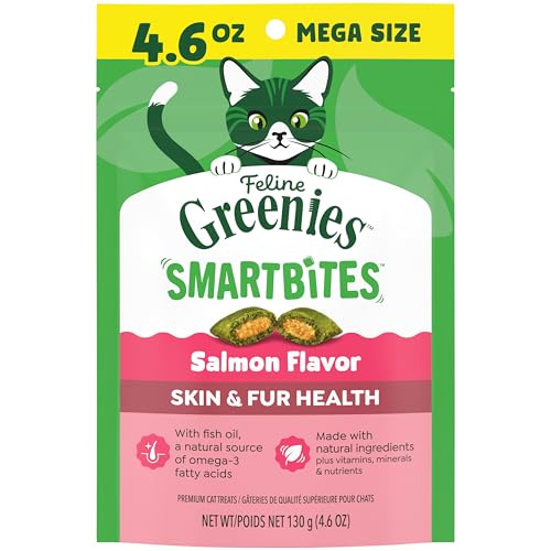 Feline Smartbites Skin & Fur Health Cat Treats, Salmon, 4.6 oz