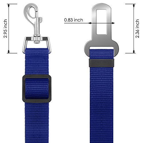 Dog Seat Belt,4 Piece Set Dog Car Adjustable Seatbelts for Vehicle Nylon Pet Safety Heavy Duty & Elastic Car Harness for Dogs - view 4