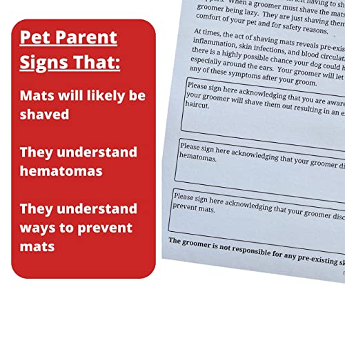 Matted Fur Release Forms for Dog Grooming Salons (Pad of 100, 5.5 X 8.5 Inches) - Addressing Mats - view 3