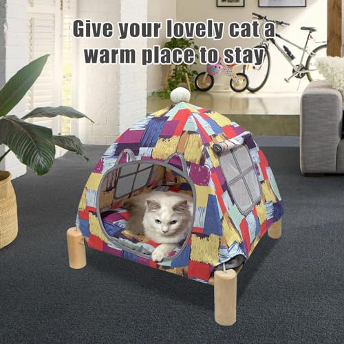 Portable Cat Tent Bed – Lightweight Foldable Cat House with Soft Washable Cushion, Warm Enclosed Cave for Kittens, Indoor Cats & Small Dogs - view 2
