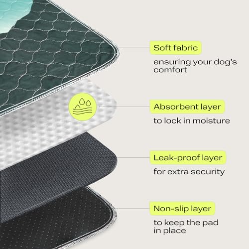 Washable Pee Pads for Dogs - Waterproof Reusable Puppy Pads No-Slip Surface - Stylish Dog Potty Training Pads Protect Against Leakage (Landscape, 1 Pack - 72" x 72") - view 2