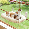 SnugCloud Foldable Cat Window Perch (Cream White, L)