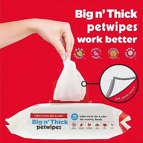 Pet Wipes for Dogs and Cats - 400 Large Wipes - Removes Dirt & Odor - Cleans Ears, Face, Butt, Eye Area - Convenient for Home or Travel - 4 Packs - view 4