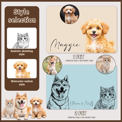 Personalized Pet Food Mat with Photo & Name, Custom Dog & Cat Mat - view 3