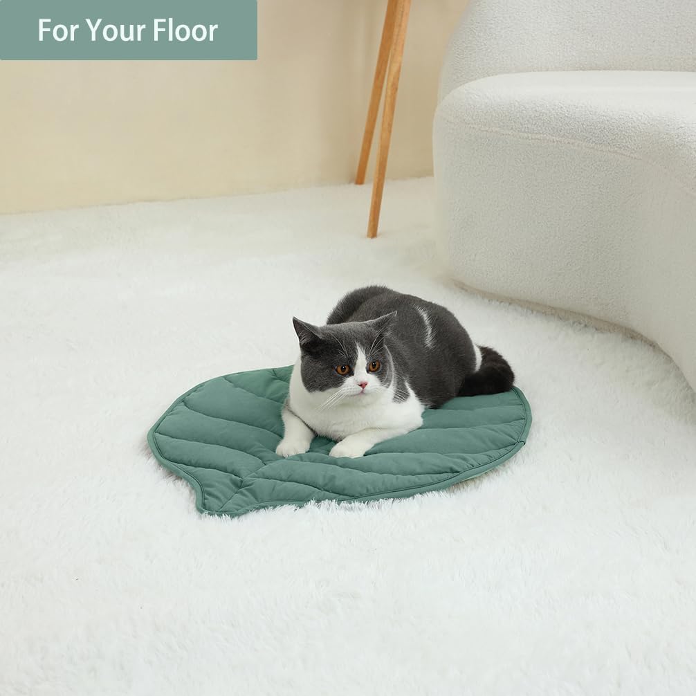 30 X 20 Inch Leaf Shaped Cotton Cat Bed Pad, Warming Cat Mat, Pet Warming Pad for Cats, Warmer Mat for Feral and Indoor Cats, 2025 Enlarged and Thickened Leaf Beds - view 6