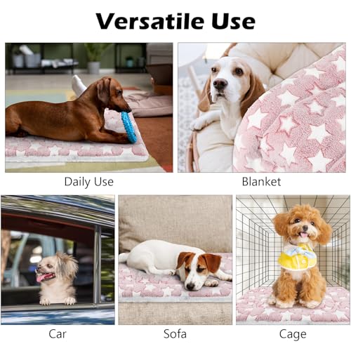 4 Pcs Washable Dog Crate Mat Kennel Pad Replaceable Reversible Pet Bed Pad for Crate Pet, Sleeping Mat for Small, Medium, Large Dog Machine Washable(16.14 x 24 x 1.6 Inch, Pink) - view 4