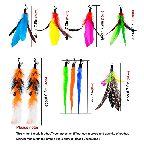 Cat Feather Toys Refills, 10 Pieces Worms Feathers Refills, Cat Wand Replacement Feathers Toy for Indoor Cats - view 5
