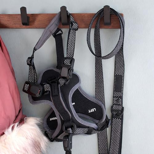 Quick Clip Dog Harness & Flat Leash Set, Blue Small – Magnetic Buckle, Reflective, Control - view 5