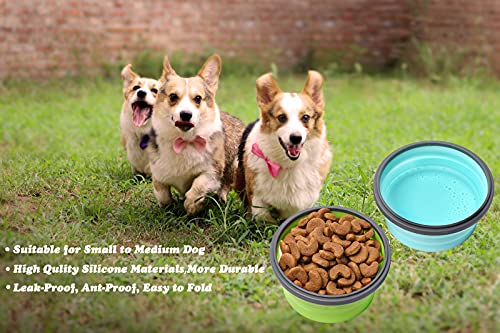 2 Pack Collapsible Silicone Travel Dog Bowls with Lids - Portable Pet Feeders, 17 oz 500ml - view 4