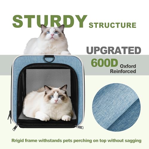 Cat Carrier 18 x 11 x 11 Top Loading Soft Pet Travel Bag Over 15lbs - view 4