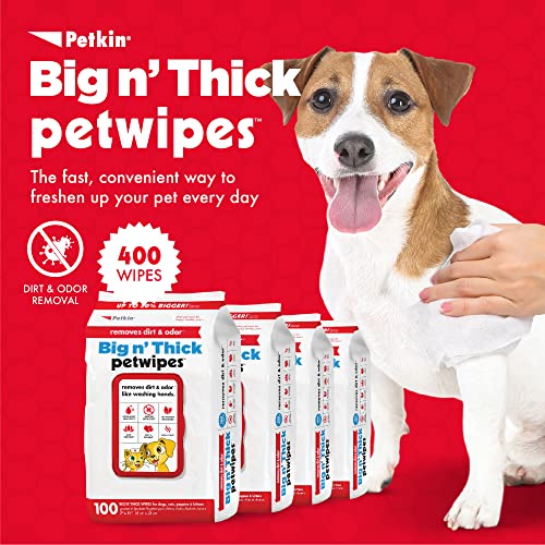 Pet Wipes for Dogs and Cats - 400 Large Wipes - Removes Dirt & Odor - Cleans Ears, Face, Butt, Eye Area - Convenient for Home or Travel - 4 Packs - view 2