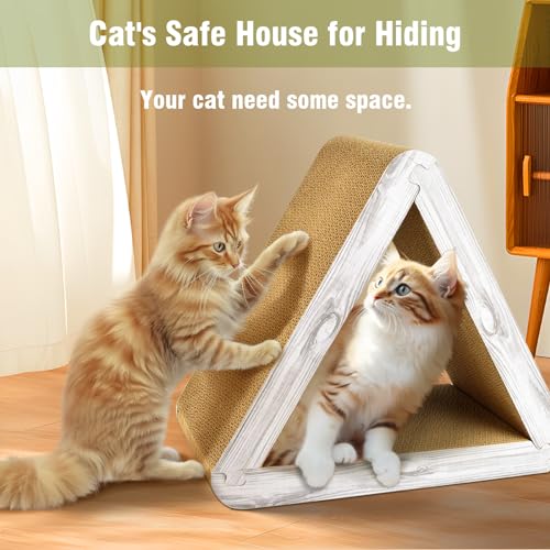 Foldable Cat Scratching Board Triangle Scratcher Cardboard Cat Scratch Pad 6 Usable Sides Cats Scratcher for Indoor Cats Scratching Post - view 5