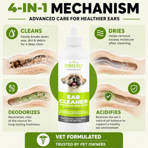 Dog Ear Cleaner – Pet Ear Wash to Support Itchy, Infection Prone Ears, Yeast and Wax. Advanced & Gentle Otic Cleaning Solution. Ear Drops for Dogs and Cats - 8 oz - view 4