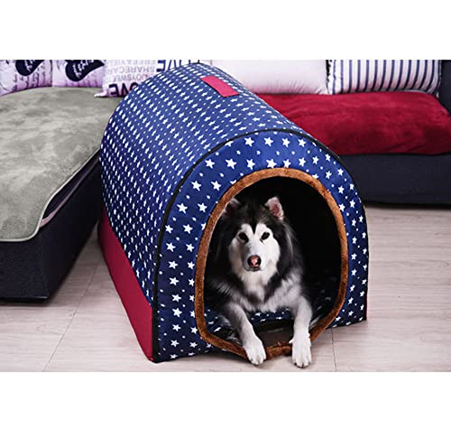 2 In 1 Portable Igloo Dog House,Removable Washable Dog Bed with Roof, Large Warm Foldable Non-Slip Cozy Dog Bed Cave,Pet Sofa Bed Sleeping Nest,Style-A,S - view 4
